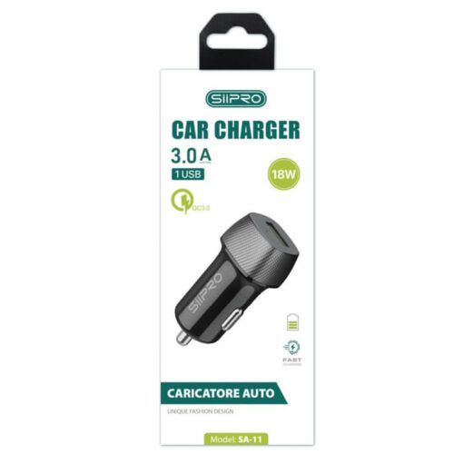 Alternative view of Siipro Car Charger USB 18W Black (SA-11)