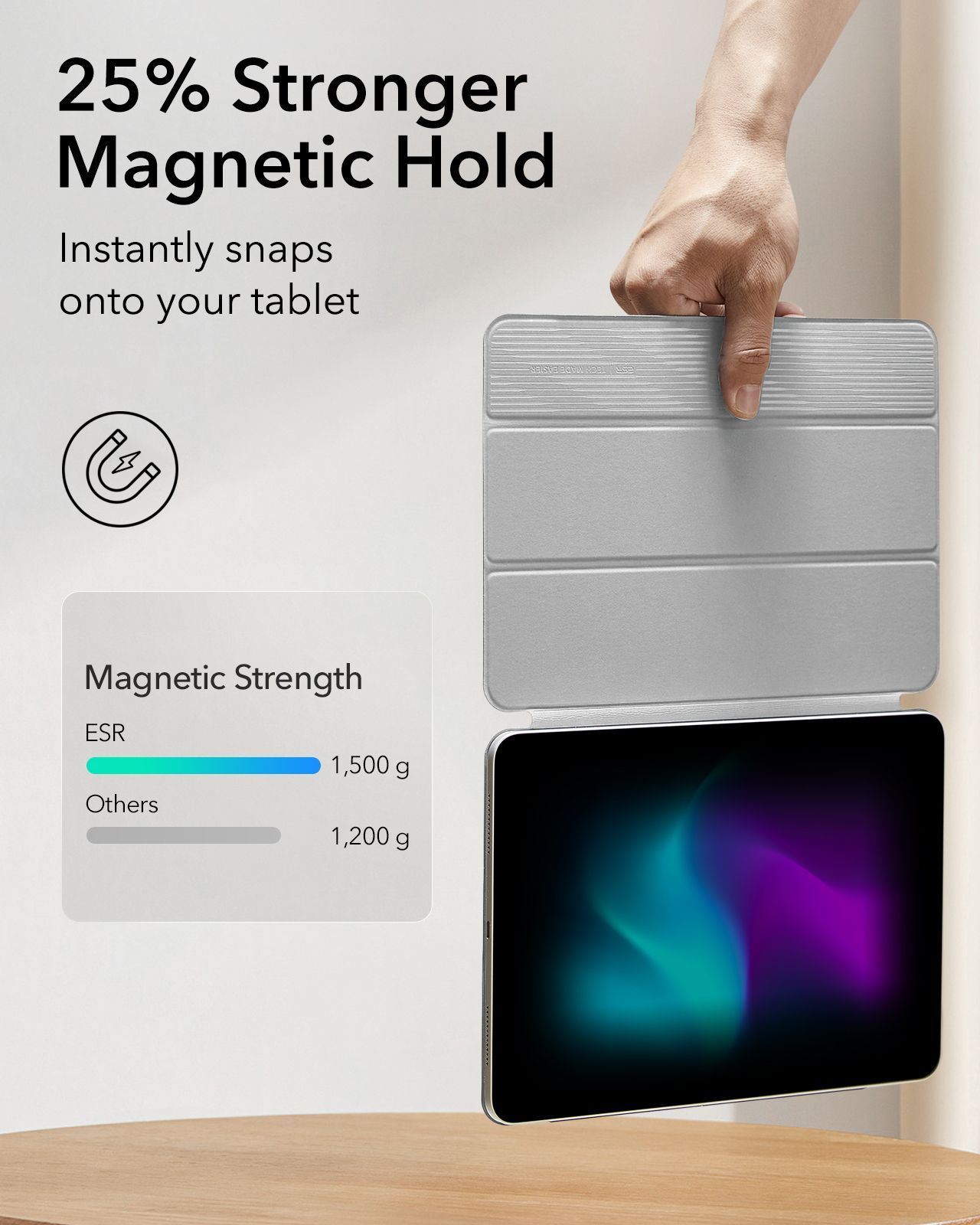 ESR Rebound Magnetic with Clasp Grey iPad Pro 11 2024 ΘΗΚΕΣ ESR ESR Rebound Magnetic with Clasp Grey iPad Pro 11 2024 - Image 2
