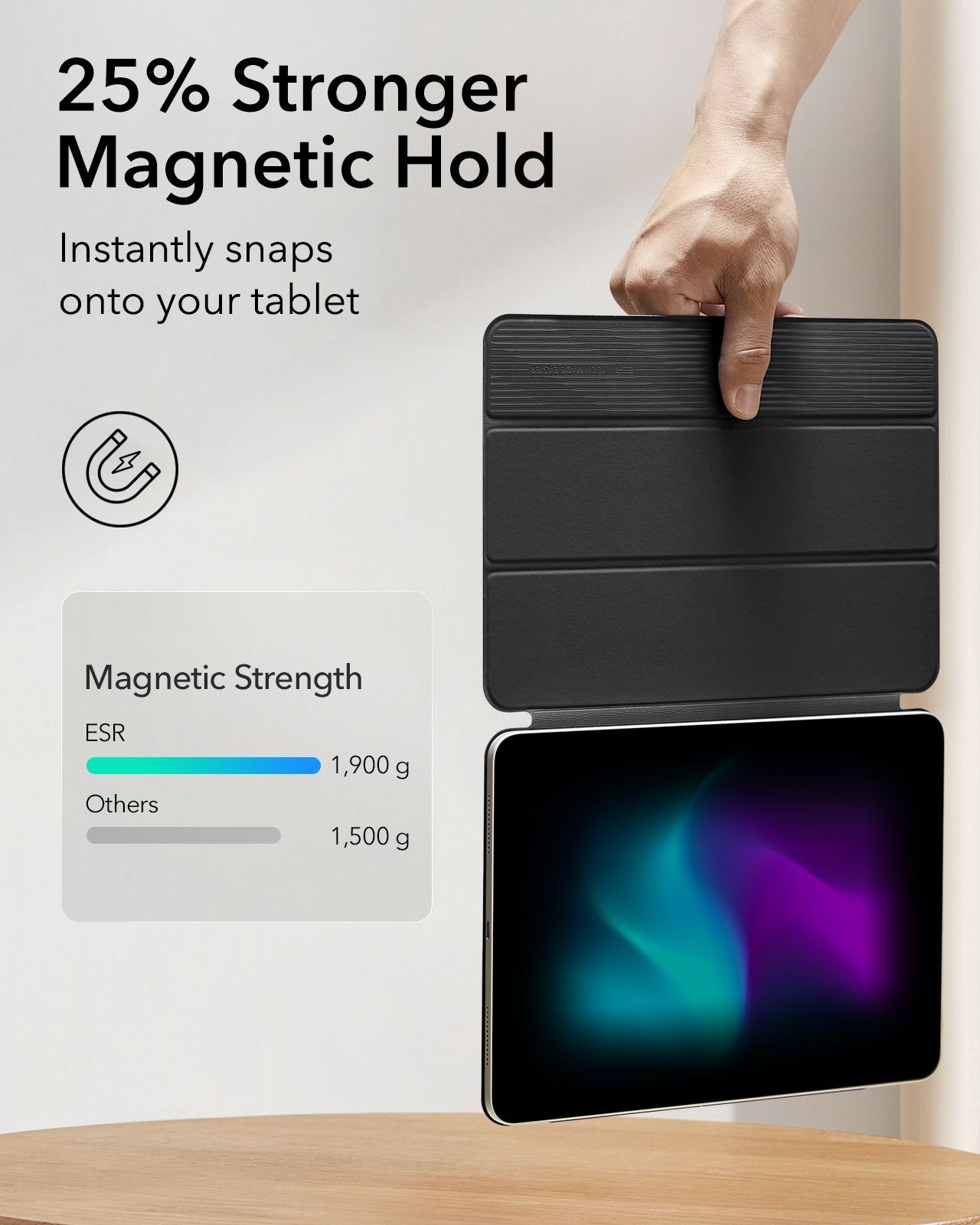 Θήκη ESR Rebound Magnetic with Clasp Black iPad Pro 13 2024 ΘΗΚΕΣ ESR Θήκη ESR Rebound Magnetic with Clasp Black iPad Pro 13 2024 - Image 2