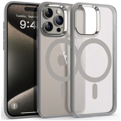 Θήκη Orso MagSafe Metal Tone Frosted Clear Natural Titanium iPhone 15 Pro
