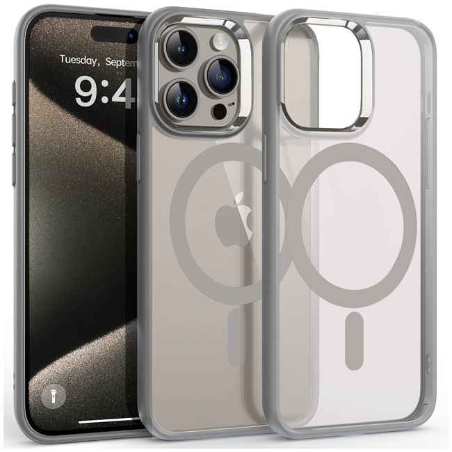 Θήκη Orso MagSafe Metal Tone Frosted Clear Natural Titanium iPhone 15 Pro ΘΗΚΕΣ Orso Θήκη Orso MagSafe Metal Tone Frosted Clear Natural Titanium iPhone 15 Pro