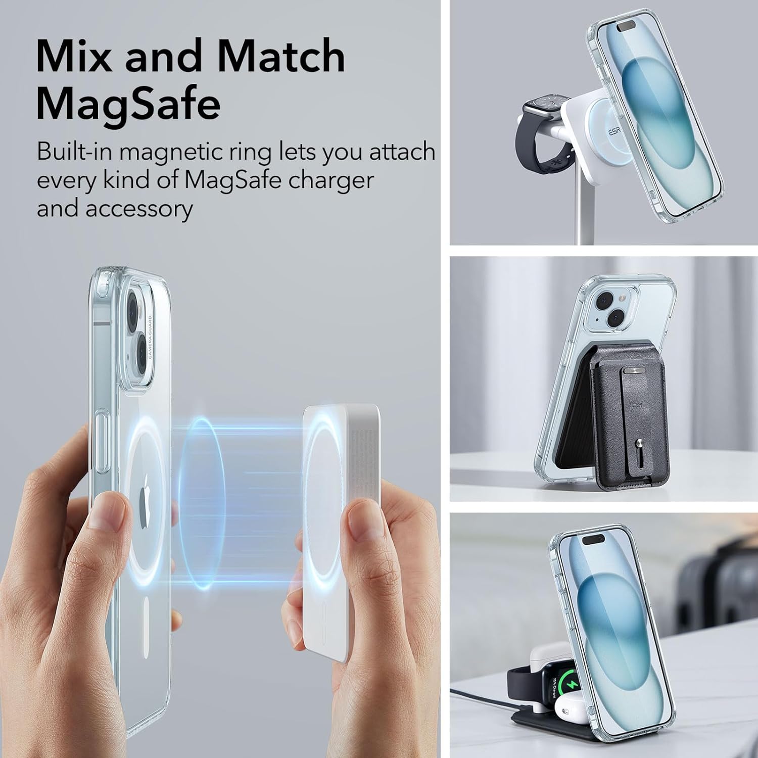 Θήκη ESR Classic Hybrid HaloLock MagSafe Clear Light Blue iPhone 15 Plus ΘΗΚΕΣ ESR Θήκη ESR Classic Hybrid HaloLock MagSafe Clear Light Blue iPhone 15 Plus - Image 4