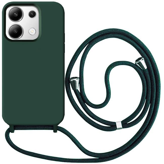 Θήκη Liquid Silicone Κορδόνι Forest Green Xiaomi Redmi Note 13 5G ΘΗΚΕΣ Orso Θήκη Liquid Silicone Κορδόνι Forest Green Xiaomi Redmi Note 13 5G