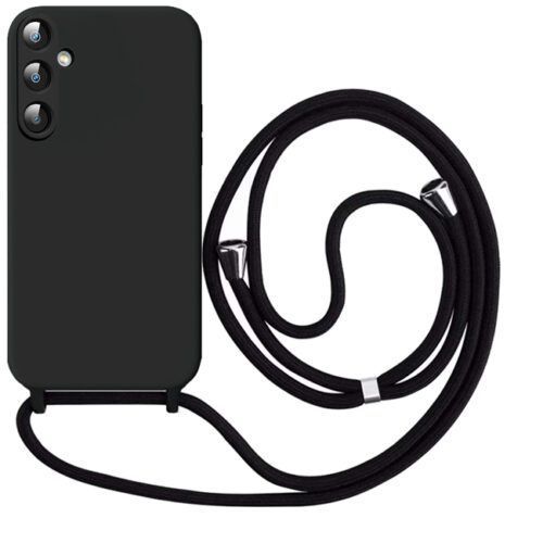 Θήκη Liquid Silicone Κορδόνι Black Samsung Galaxy A15