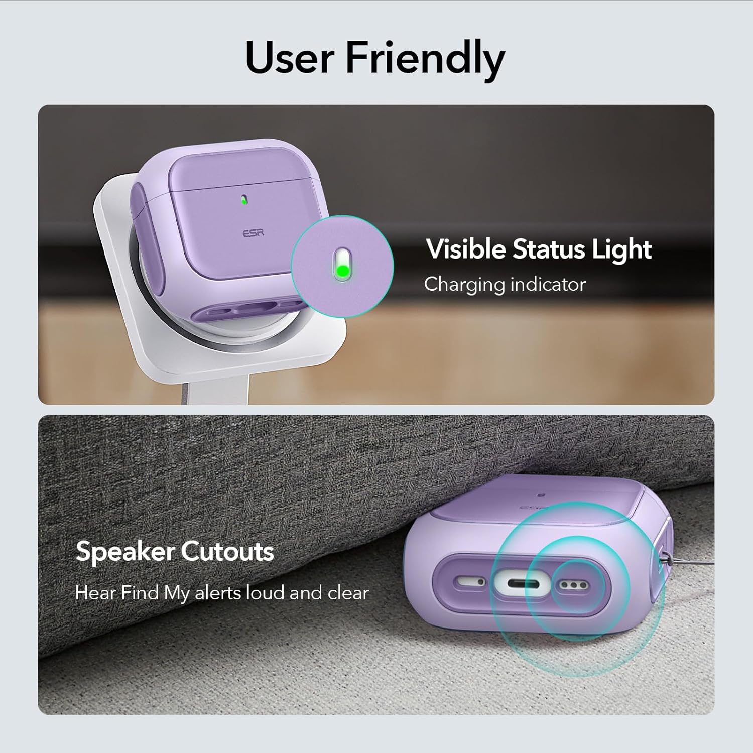 ESR AirPods Pro 3 Orbit Hybrid Case Lavender (MagSafe Compatible) APPLE AIRPODS ESR ESR AirPods Pro 3 Orbit Hybrid Case Lavender (MagSafe Compatible) - Image 6
