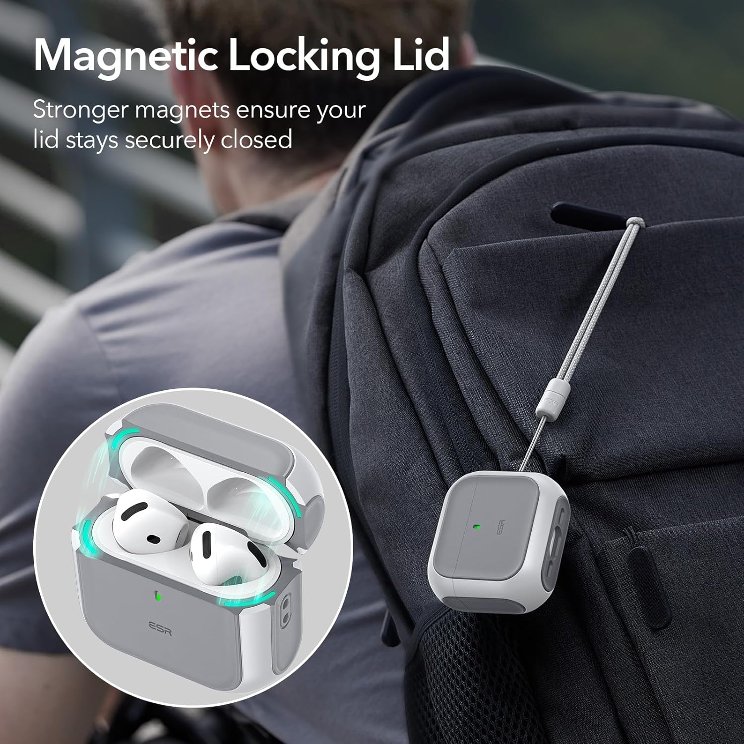 Θήκη ESR AirPods 4 Orbit Hybrid Case White (MagSafe Compatible) APPLE AIRPODS ESR Θήκη ESR AirPods 4 Orbit Hybrid Case White (MagSafe Compatible) - Image 3