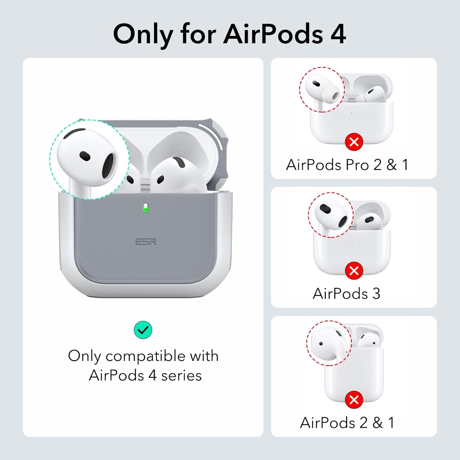 Θήκη ESR AirPods 4 Orbit Hybrid Case White (MagSafe Compatible) APPLE AIRPODS ESR Θήκη ESR AirPods 4 Orbit Hybrid Case White (MagSafe Compatible) - Image 8