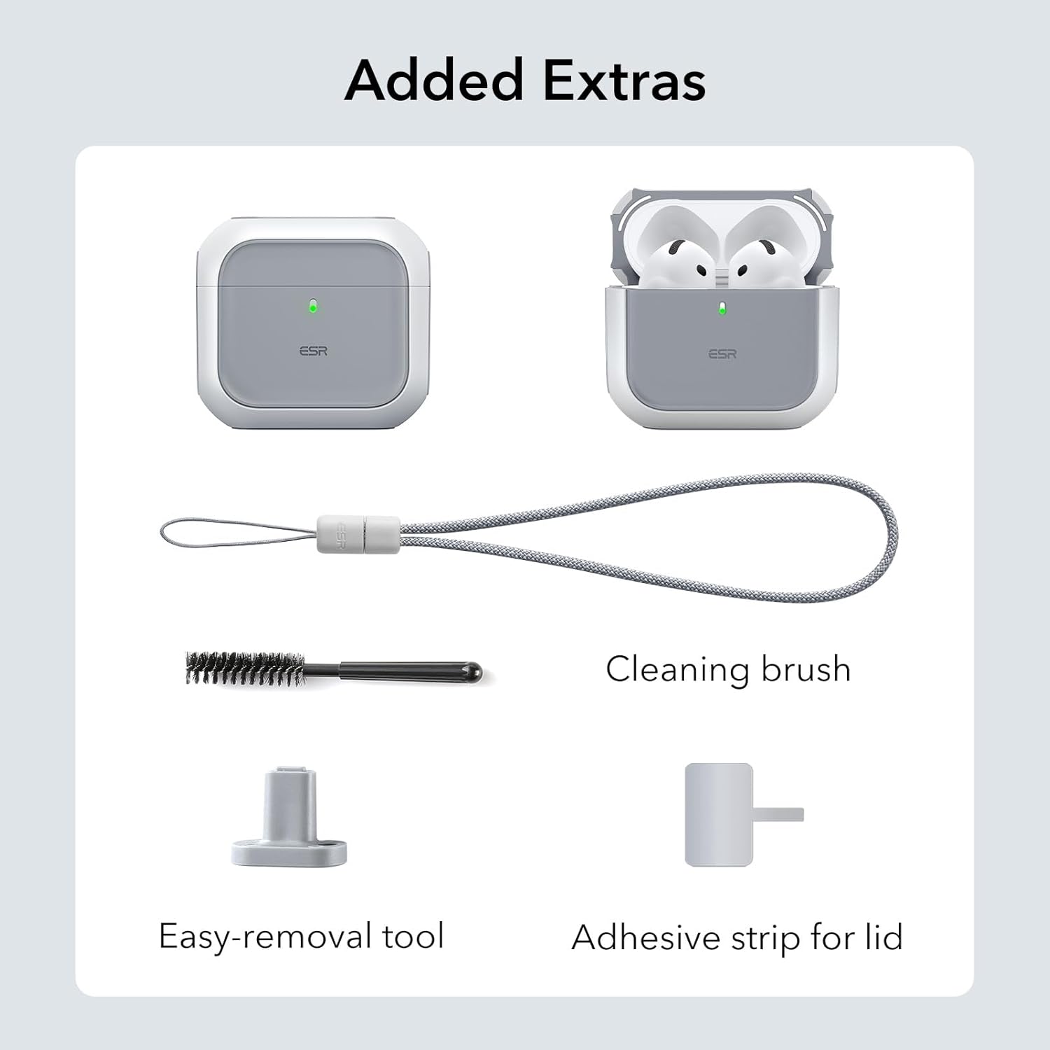 Θήκη ESR AirPods 4 Orbit Hybrid Case White (MagSafe Compatible) APPLE AIRPODS ESR Θήκη ESR AirPods 4 Orbit Hybrid Case White (MagSafe Compatible) - Image 9