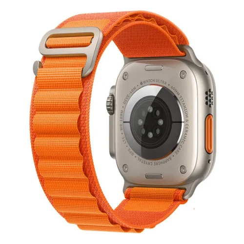 Alternative view of Orso Alpine Nylon Loop Band Orange Apple Watch 44/45/46/49mm