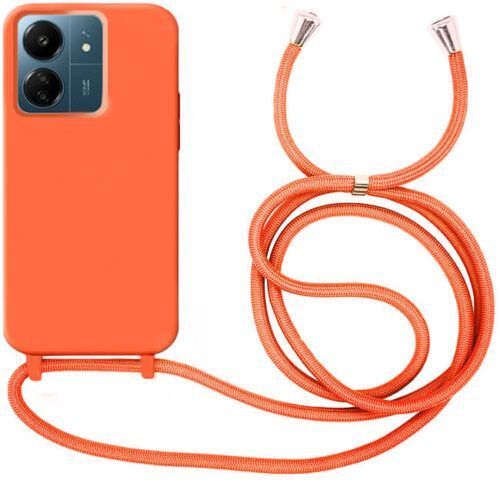 Θήκη Liquid Silicone Κορδόνι Orange Poco C65