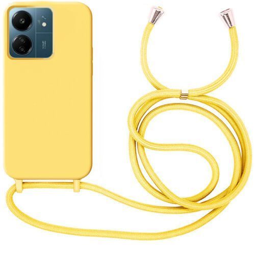 Θήκη Liquid Silicone Κορδόνι Yellow Poco C65