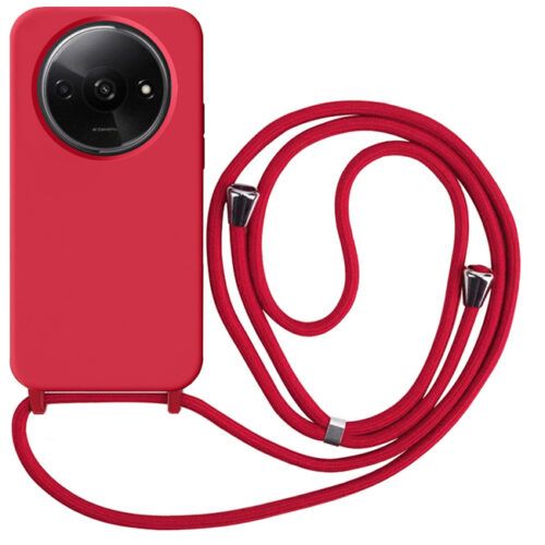 Θήκη Liquid Silicone Κορδόνι Red Xiaomi Redmi 14C