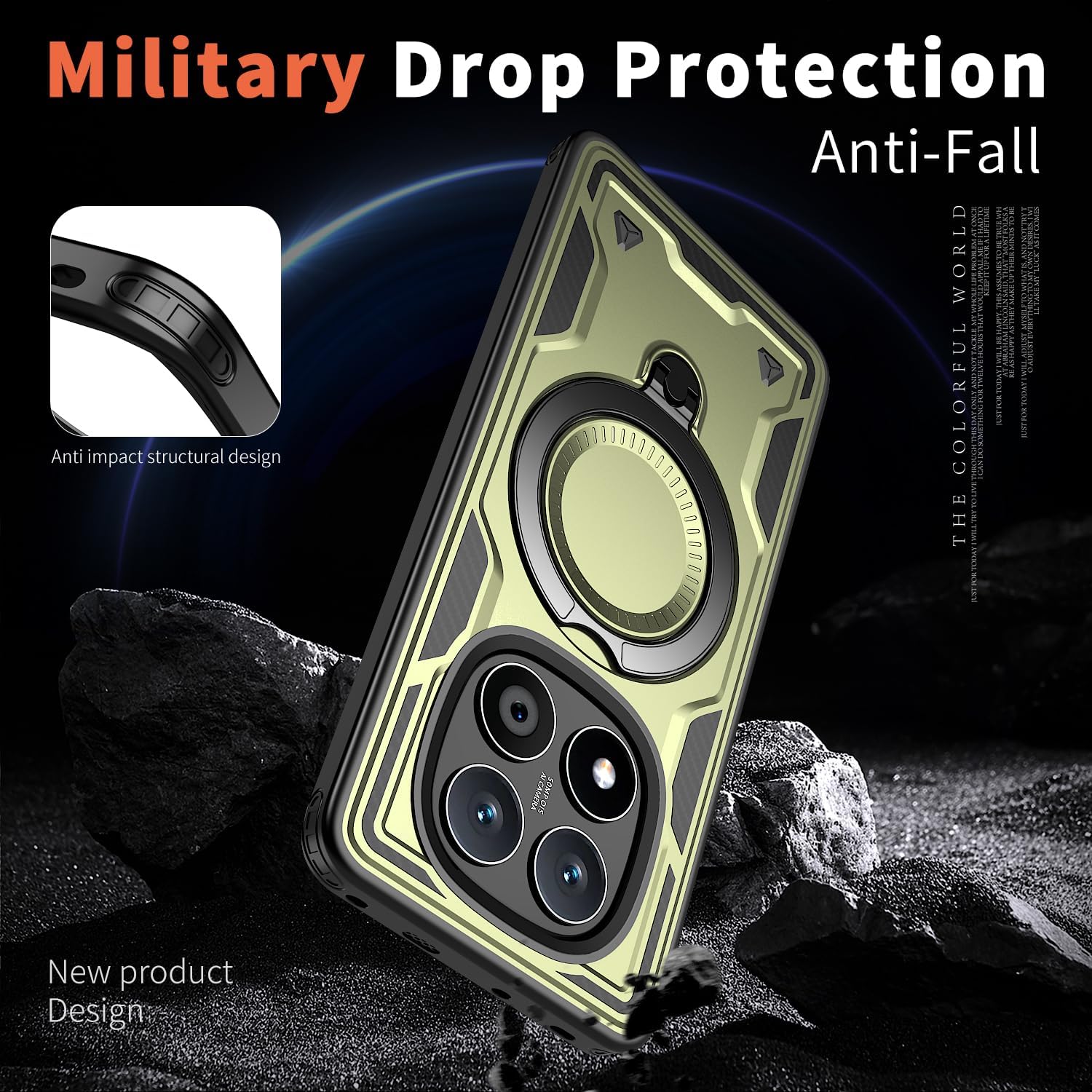 Θήκη Orso Buffer Ostand Armor Khaki Xiaomi Redmi Note 14 Pro 5G ΘΗΚΕΣ Orso Θήκη Orso Buffer Ostand Armor Khaki Xiaomi Redmi Note 14 Pro 5G - Image 2