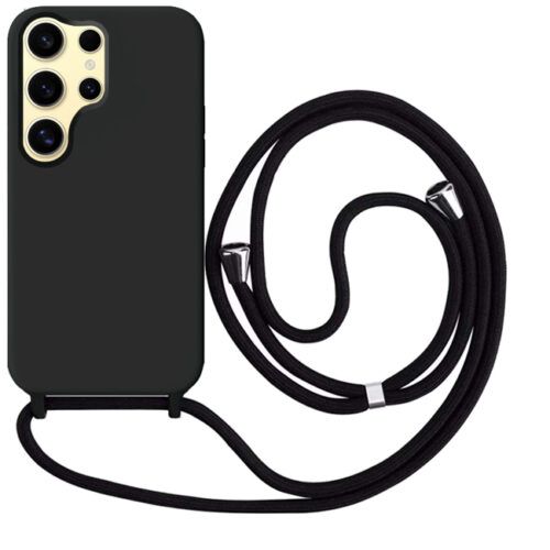 Θήκη Liquid Silicone Κορδόνι Black Samsung Galaxy S25 Ultra