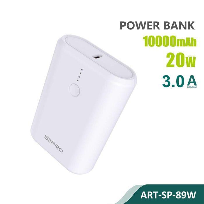 Siipro 1x PD USB-C 1x USB PowerBank 10000mAh White (SP-89W) POWER BANKS SIIPRO Siipro 1x PD USB-C 1x USB PowerBank 10000mAh White (SP-89W)