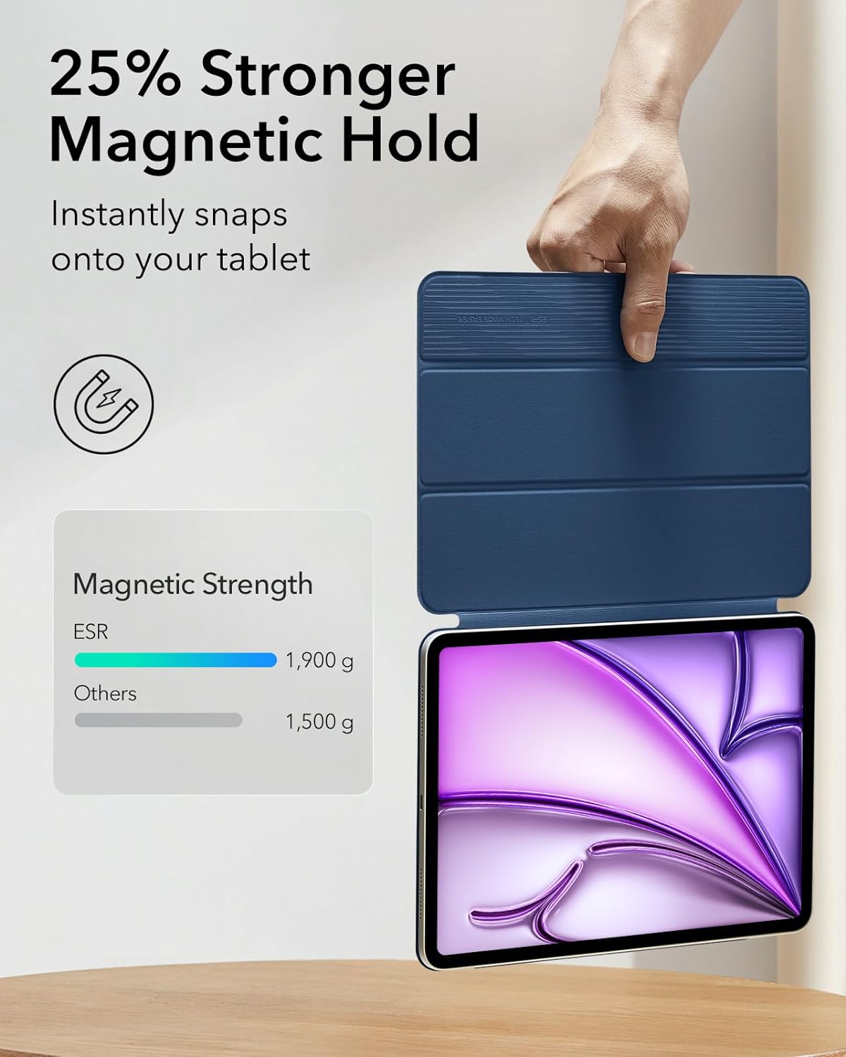 Θήκη ESR Rebound Magnetic with Clasp Blue iPad Air 13 2024 ΘΗΚΕΣ ESR Θήκη ESR Rebound Magnetic with Clasp Blue iPad Air 13 2024 - Image 3