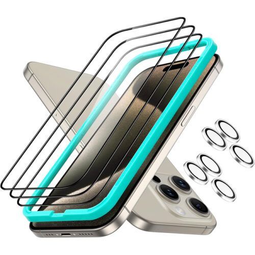 (3+2) ESR Armorite Ultra-Tough Tempered Glass + Armorite Camera Lens Clear iPhone 15 Pro ΠΡΟΣΤΑΣΙΑ ΟΘΟΝΗΣ ESR (3+2) ESR Armorite Ultra-Tough Tempered Glass + Armorite Camera Lens Clear iPhone 15 Pro