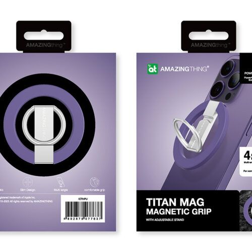 Alternative view of AmazingThing MagSafe Titan Grip Ring Stand Purple