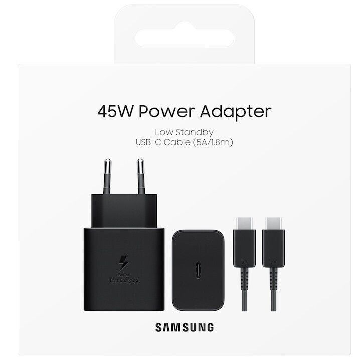 Samsung Fast Travel Charging Set GaN 45W με Καλώδιο USB-C to USB-C Black ANDROID Samsung Original Samsung Fast Travel Charging Set GaN 45W με Καλώδιο USB-C to USB-C Black