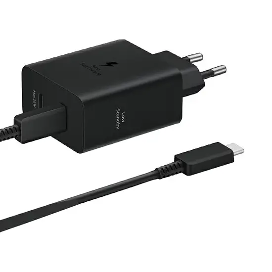 Samsung Fast Travel Charging Set GaN 50W Duo με Καλώδιο USB-C to USB-C Black ANDROID Samsung Original Samsung Fast Travel Charging Set GaN 50W Duo με Καλώδιο USB-C to USB-C Black