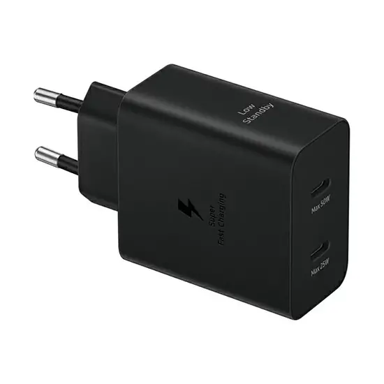 Samsung Fast Travel Charging Set GaN 50W Duo με Καλώδιο USB-C to USB-C Black ANDROID Samsung Original Samsung Fast Travel Charging Set GaN 50W Duo με Καλώδιο USB-C to USB-C Black - Image 2