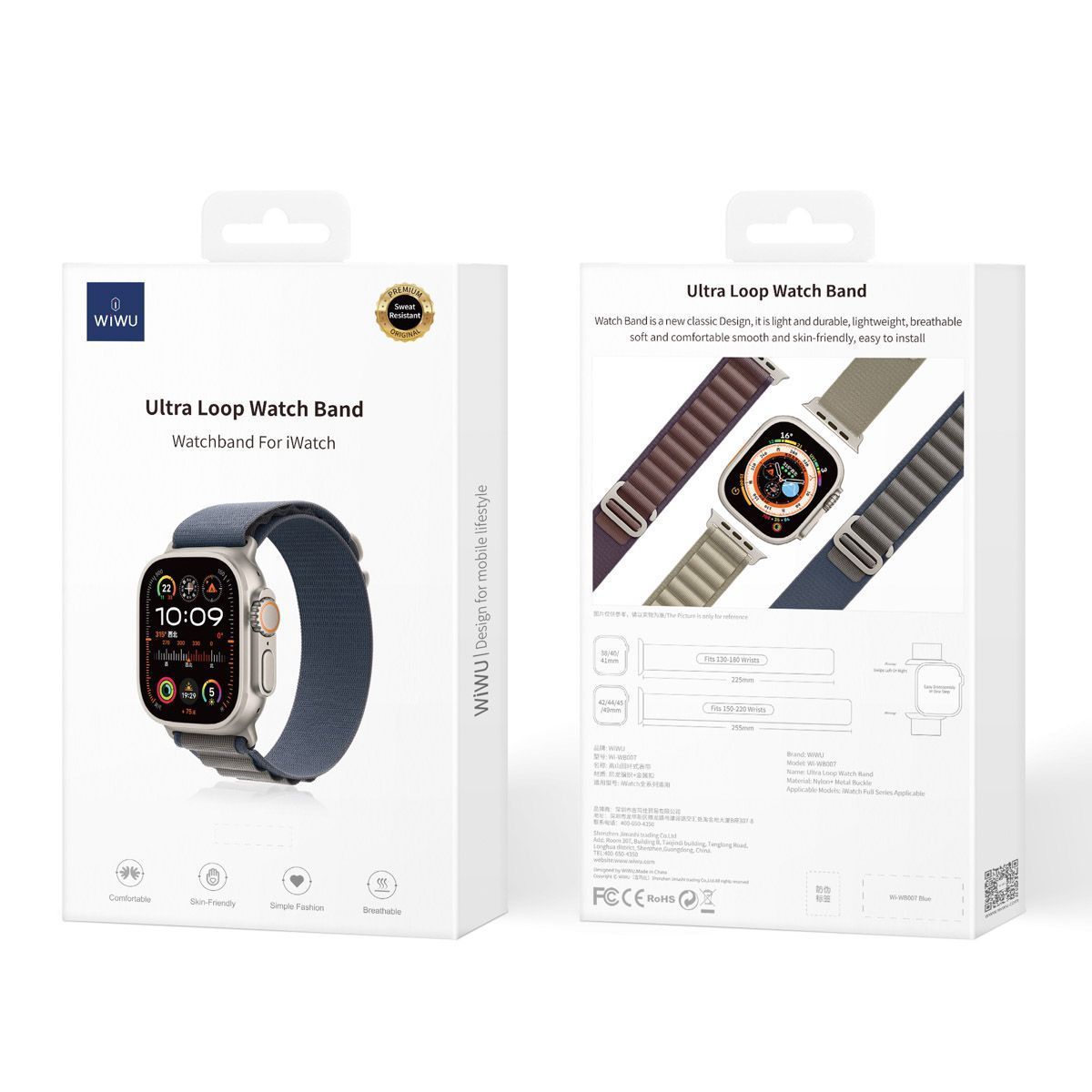 WiWU Alpine Nylon Loop Band Blue Apple Watch 44/45/46/49mm APPLE WATCH WIWU WiWU Alpine Nylon Loop Band Blue Apple Watch 44/45/46/49mm - Image 4