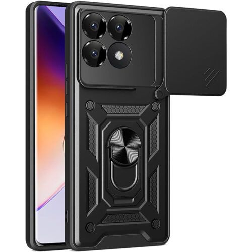 Θήκη Combo Kickstand Slide Camera Black Poco F6 Pro 5G ΘΗΚΕΣ Orso Θήκη Combo Kickstand Slide Camera Black Poco F6 Pro 5G