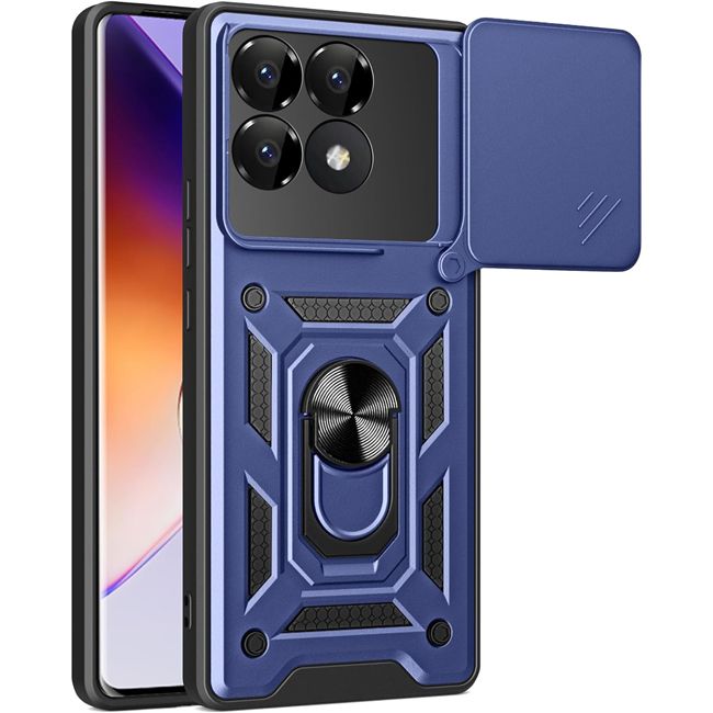 Θήκη Combo Kickstand Slide Camera Blue Poco F6 Pro 5G ΘΗΚΕΣ Orso Θήκη Combo Kickstand Slide Camera Blue Poco F6 Pro 5G