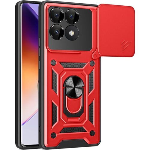 Θήκη Combo Kickstand Slide Camera Red Poco F6 Pro 5G ΘΗΚΕΣ Orso Θήκη Combo Kickstand Slide Camera Red Poco F6 Pro 5G