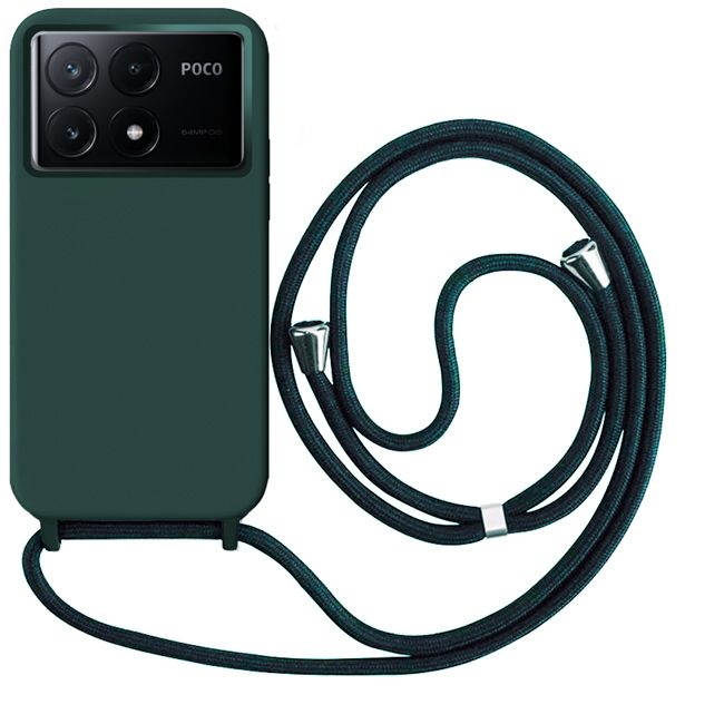 Θήκη Liquid Silicone Κορδόνι Pine Green Poco X6 Pro 5G ΘΗΚΕΣ Orso Θήκη Liquid Silicone Κορδόνι Pine Green Poco X6 Pro 5G