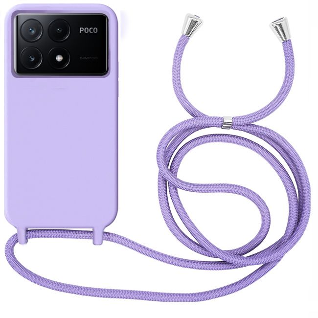 Θήκη Liquid Silicone Κορδόνι Violet Poco X6 Pro 5G ΘΗΚΕΣ Orso Θήκη Liquid Silicone Κορδόνι Violet Poco X6 Pro 5G