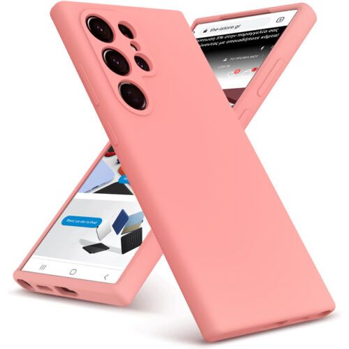 Θήκη Rubber Silk Salmon Pink Samsung Galaxy S24 Ultra