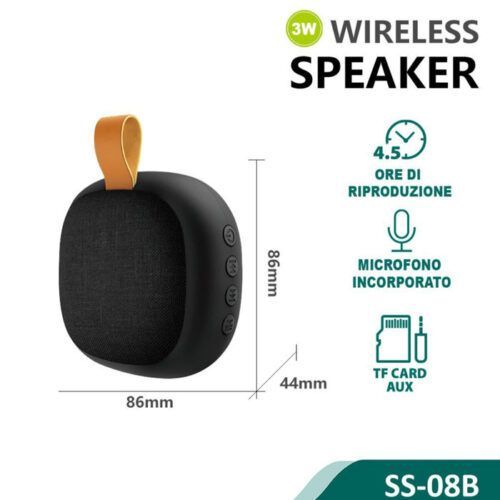 Siipro Pocket Bluetooth Speaker Black (SS-08B) ΑΞΕΣΟΥΑΡ SIIPRO Siipro Pocket Bluetooth Speaker Black (SS-08B)