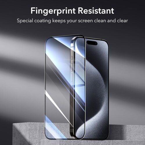 Alternative view of (3+2) ESR Premium Quality Full Cover Tempered Glass + Camera Lens Clear iPhone 15 Pro