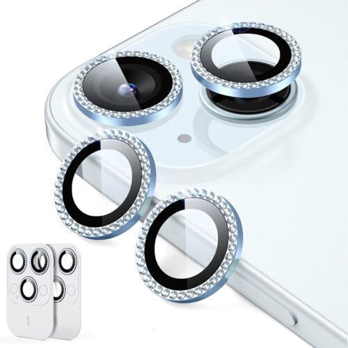 (2-Pack) ESR Armorite Tempered Glass Camera Lens Rhinestone Light Blue iPhone 15/15 Plus ΠΡΟΣΤΑΣΙΑ ΟΘΟΝΗΣ ESR (2-Pack) ESR Armorite Tempered Glass Camera Lens Rhinestone Light Blue iPhone 15/15 Plus