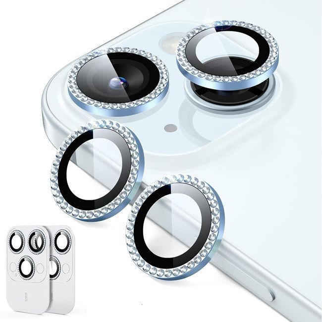 (2-Pack) ESR Armorite Tempered Glass Camera Lens Rhinestone Light Blue iPhone 15/15 Plus ΠΡΟΣΤΑΣΙΑ ΟΘΟΝΗΣ ESR (2-Pack) ESR Armorite Tempered Glass Camera Lens Rhinestone Light Blue iPhone 15/15 Plus