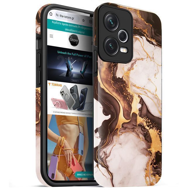 Θήκη Orso Hybrid Print Coffee Marble Xiaomi Redmi Note 12 Pro 5G ΘΗΚΕΣ Orso Θήκη Orso Hybrid Print Coffee Marble Xiaomi Redmi Note 12 Pro 5G