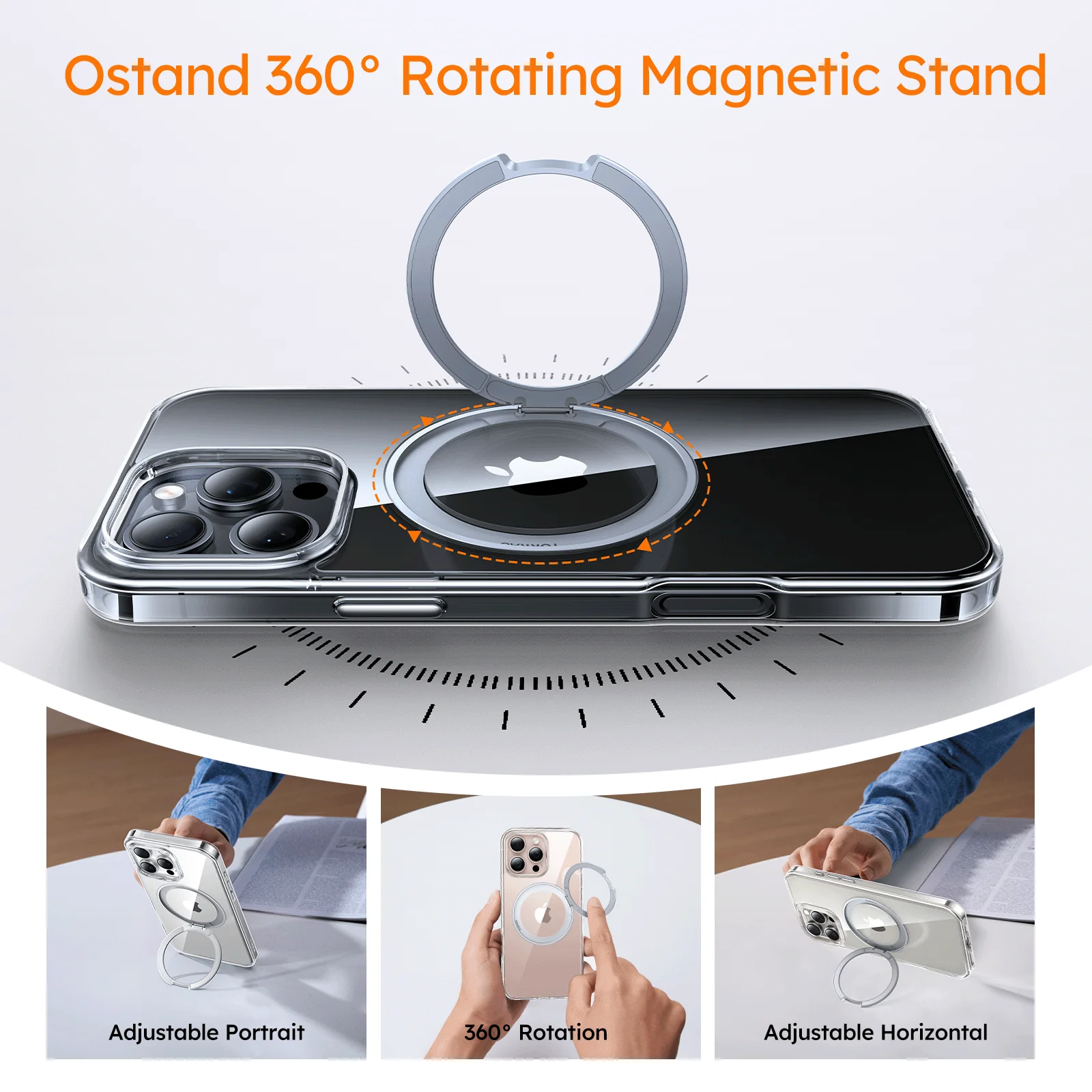 Θήκη Torras Ostand Pro MagSafe Kickstand Clear iPhone 16 Pro ΘΗΚΕΣ TORRAS Θήκη Torras Ostand Pro MagSafe Kickstand Clear iPhone 16 Pro - Image 5