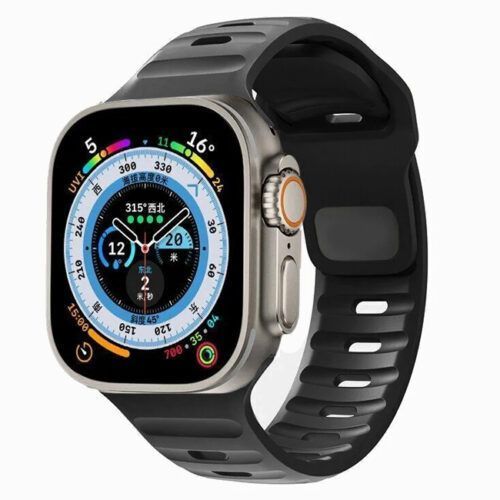 Orso Silicone Line Band Black Apple Watch 44/45/46/49mm