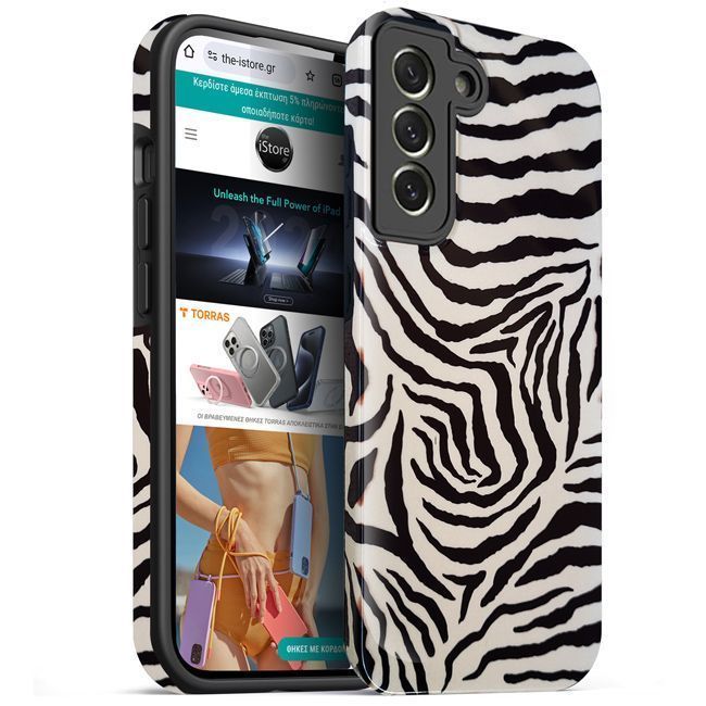 Θήκη Orso Hybrid Print Tiger Samsung Galaxy S21 FE ΘΗΚΕΣ Orso Θήκη Orso Hybrid Print Tiger Samsung Galaxy S21 FE