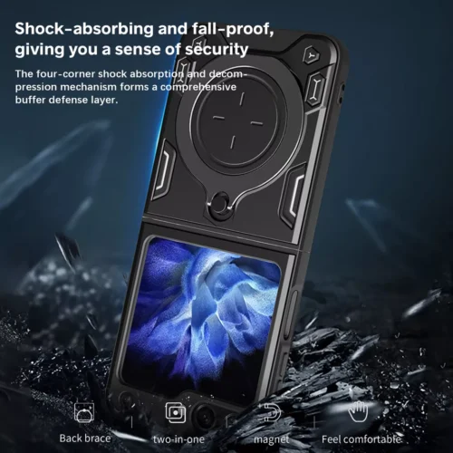 Alternative view of Θήκη Shockproof Ringstand Slide Camera Black Samsung Galaxy Z Fold 6
