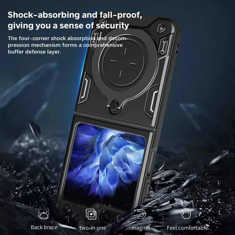 Θήκη Shockproof Ringstand Slide Camera Black Samsung Galaxy Z Flip7 FE ΘΗΚΕΣ Orso Θήκη Shockproof Ringstand Slide Camera Black Samsung Galaxy Z Flip7 FE - Image 4