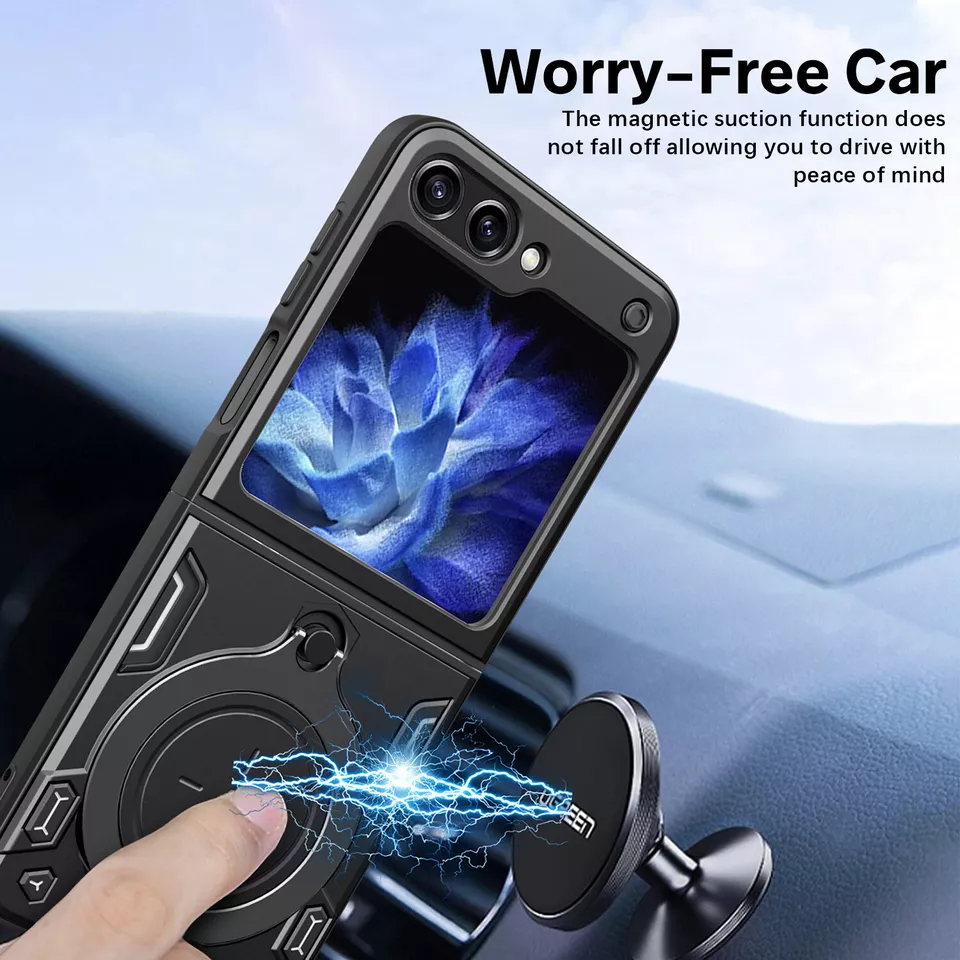 Θήκη Shockproof Ringstand Slide Camera Black Samsung Galaxy Z Flip7 FE ΘΗΚΕΣ Orso Θήκη Shockproof Ringstand Slide Camera Black Samsung Galaxy Z Flip7 FE - Image 2