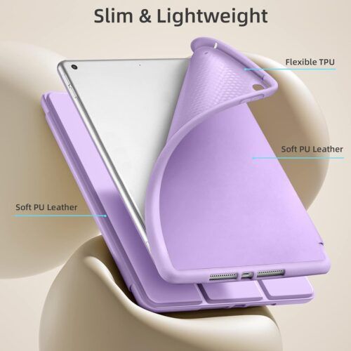 Alternative view of Θήκη Soft TPU Flexible Pencil Holder Light Purple iPad 10th/11th