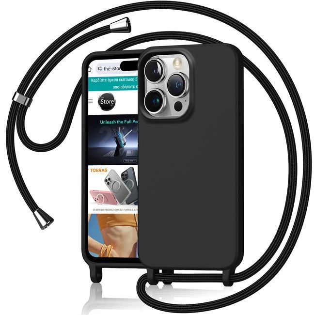 Θήκη Orso Cloud Κορδόνι Black iPhone 16 Pro ΘΗΚΕΣ Orso Θήκη Orso Cloud Κορδόνι Black iPhone 16 Pro
