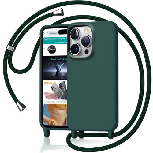 Θήκη Orso Cloud Κορδόνι Pine Green iPhone 16 Pro