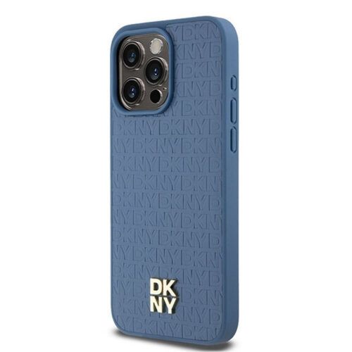 Alternative view of Θήκη DKNY Leather Monogram Metal Logo MagSafe Blue iPhone 15 Pro Max