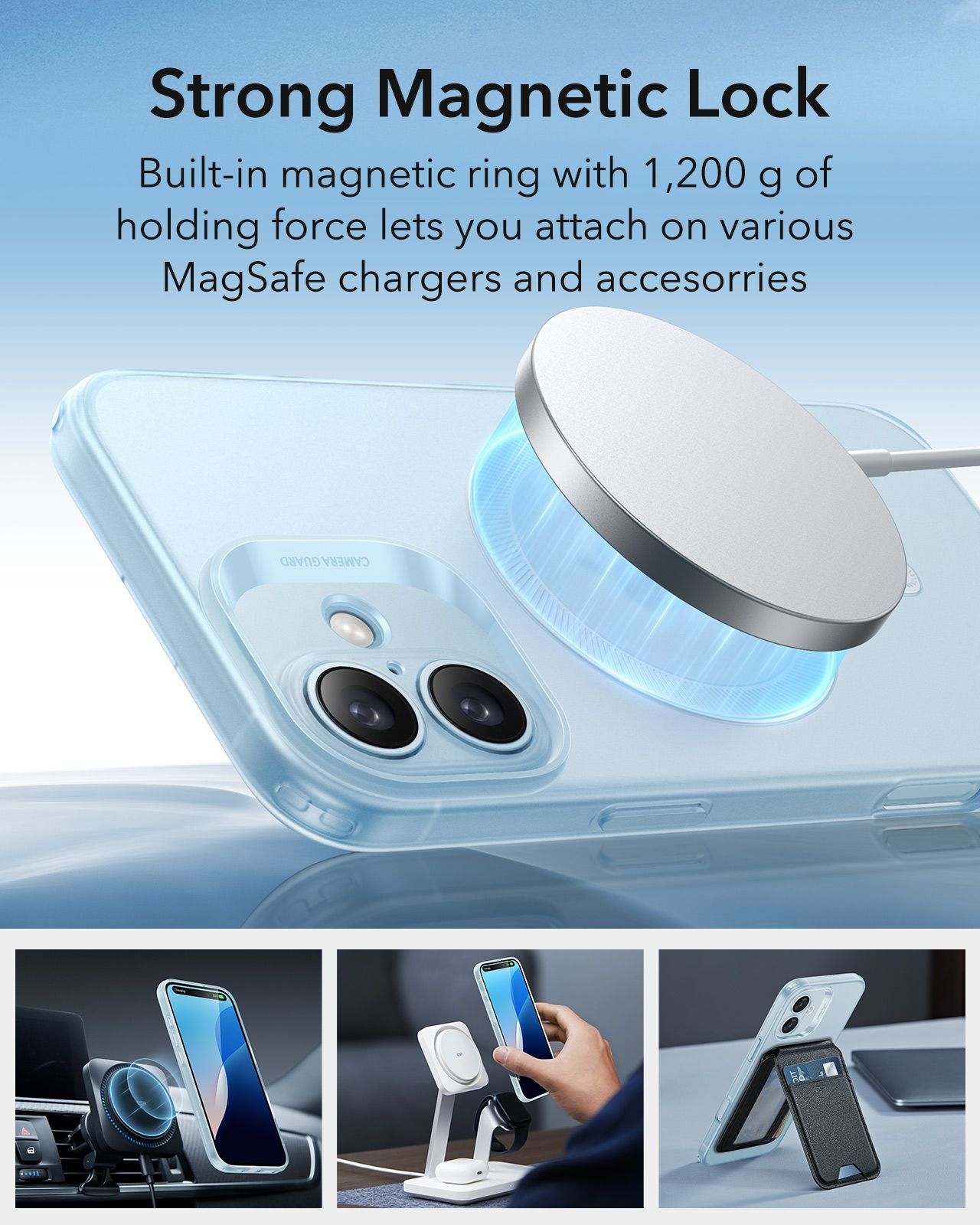 Θήκη ESR Zero HaloLock MagSafe Frosted Blue iPhone 16 ΘΗΚΕΣ ESR Θήκη ESR Zero HaloLock MagSafe Frosted Blue iPhone 16 - Image 2