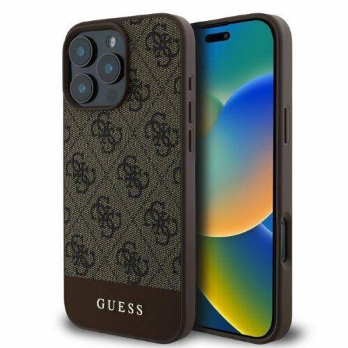 Θήκη Guess 4G Bottom Stripe Brown iPhone 16 Pro Max