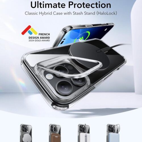 Alternative view of Θήκη ESR Classic Hybrid with Stash Stand HaloLock MagSafe Clear iPhone 16 Pro